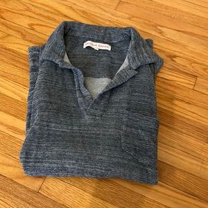 COPY - Orlebar Blue Terry Polo Shirt